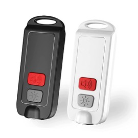 eMylo 130dB Persönlicher Sicherheitsalarm, Wiederaufladbarer Selbstverteidigungsalarm Schlüsselbund Notfall-LED-Taschenlampe für Frauen, ältere Menschen, Kinder (2er Pack)