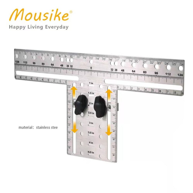 Mousike Cabinet Pull Metal Template， Handle Drill Mounting Template for