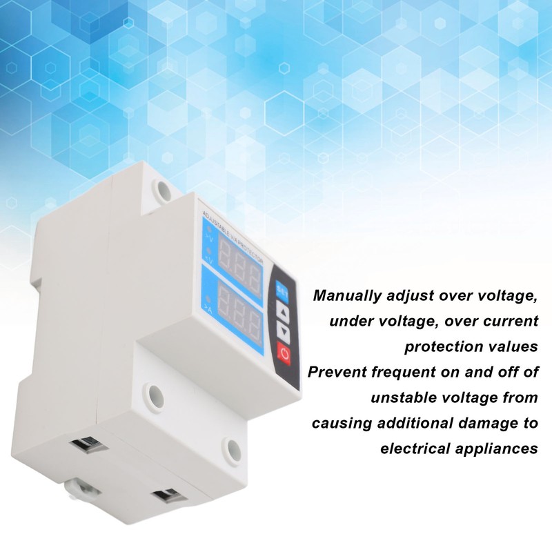 Over Under Voltage Protector Current Limit Din Rail Adjustable 2