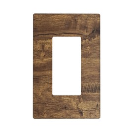 Rustic Farmhouse Decorative Light Switch Cover Plate 1 Gang Rocker Switch Plate Brown Wood Print Single Decorator Wall Plate Outlet Covers, 4.50 x 2.76 Inch
