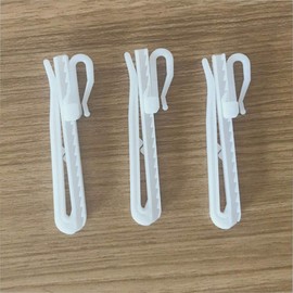 Ailejia 20 pcs Plastic Adjustable Pinch Pleat Hook Ratchet System Depth Pinch Pleat Curtain Tape Window Curtain Hooks Drape for Door Curtain and Shower Curtain (85mm,20pcs)
