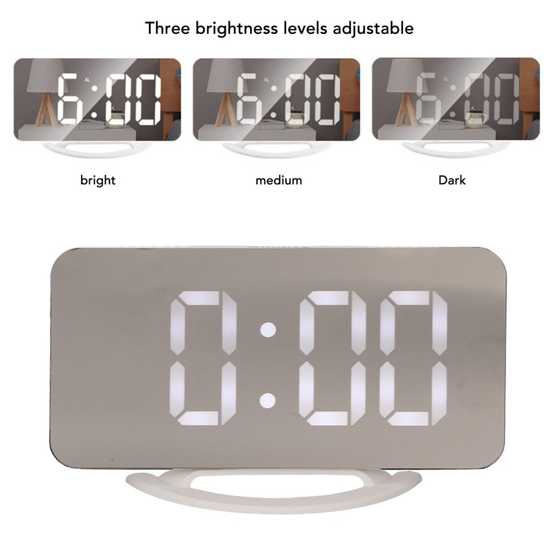 Alarm Clock Dual USB Output 3 Levels Brightness Light Sensing