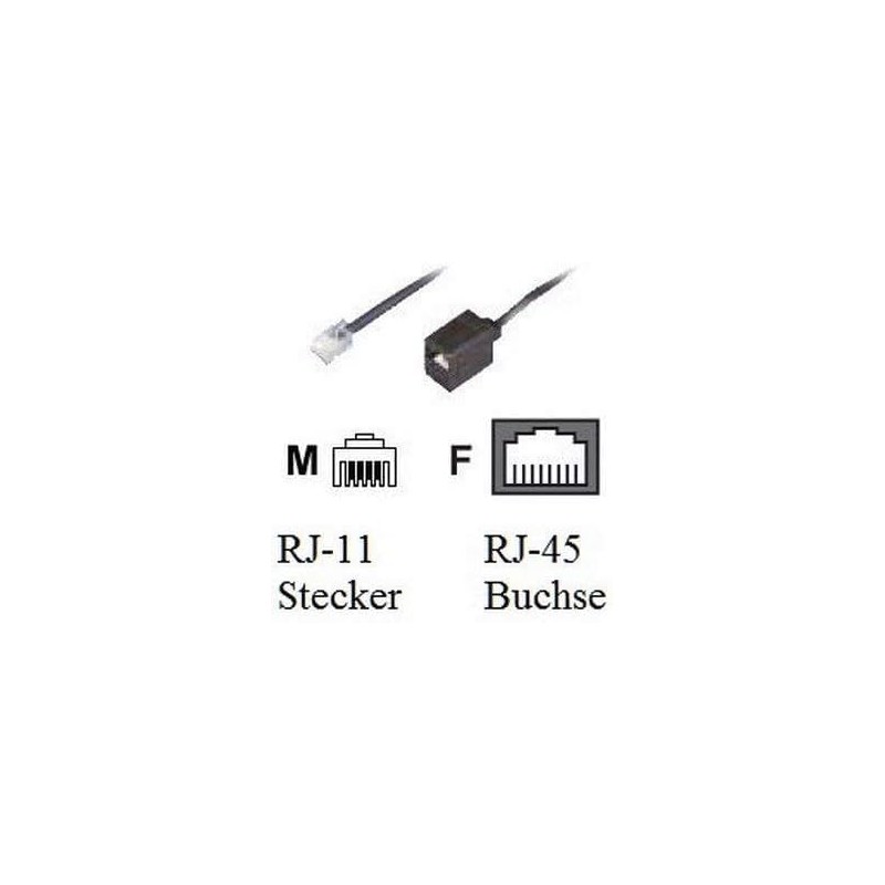 Dadusto RJ11 6p4c Male to RJ45 8p4c Female 4 Core