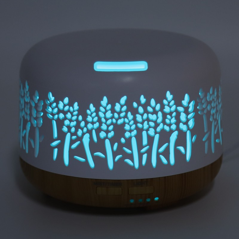 Desktop Humidifier 300ml Wood Grain Design Low Noise Aromatherapy Humidifier
