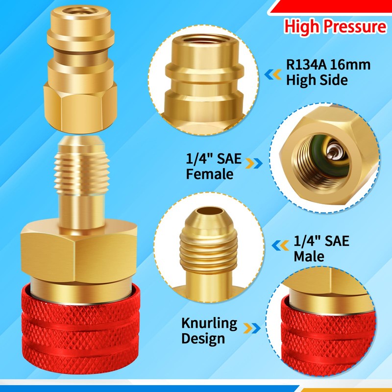 Boltigen R1234yf to R134a Adapter, R1234yf Adapter, High & Low