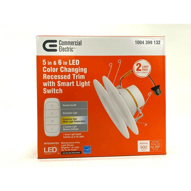 Commercial Electric CE 5-6 in. LED Color Changing Recessed Trim