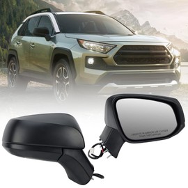 Right Passenger Side Mirror Compatible with Toyota RAV4 2019 2020 2021 2022 2023 2024 Door Mirrors Power Manual Folding Non-Heated 3 Pins