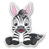 2 x 10cm/100mm Cute Zebra Cartoon Window Cling Sticker Car