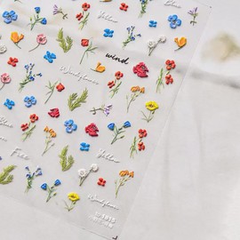 Magrace Flower Nail Stickers for Spring 5D Self-Adhesive Nail Art Decals for Women Flower Stickers Decoration