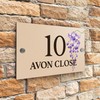 Badgemaster Modern Desert Beige House Number Sign Plaque Stainless Steel
