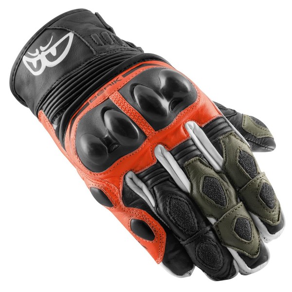 Berik Nador Motorcycle Gloves, Black/Neon Red/Green, 3XL
