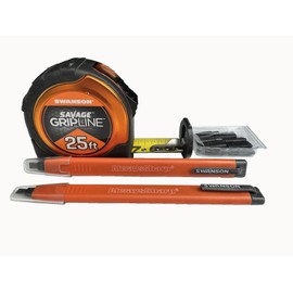 Swanson Tool Co SVGL25M1/CP216 Value Pack featuring a 25 Foot Gripline Tape Measure and 2 Mechanical Pencils with Black Graphite Replacement Tips