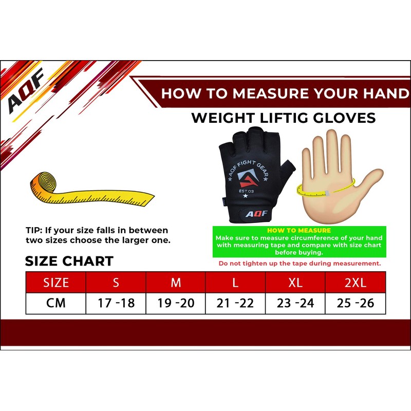 AQF Weight Lifting Gloves Training Fitness Exercise Gym Workout Gloves