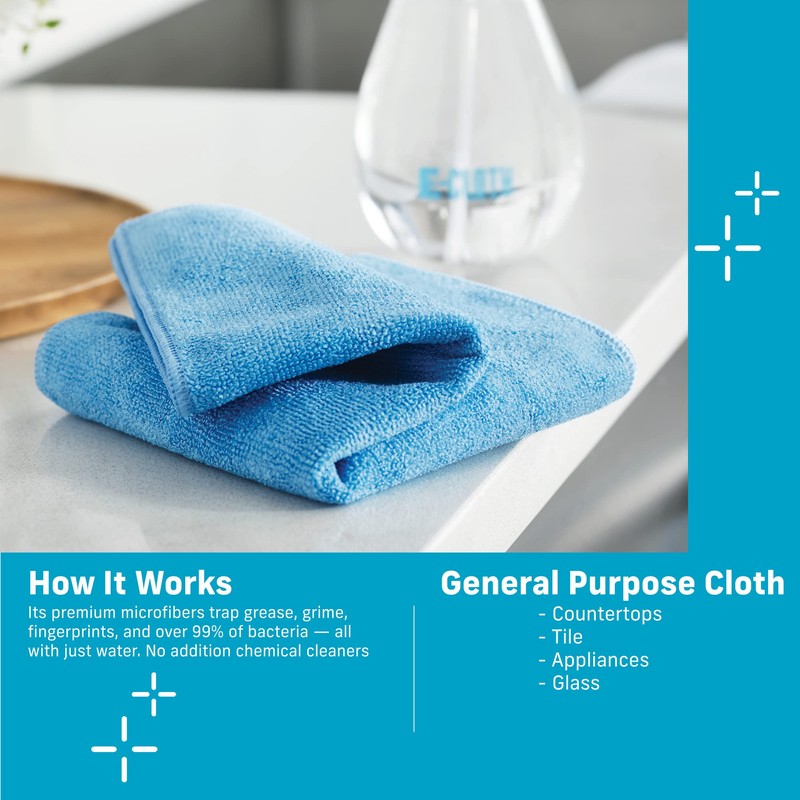 E-Cloth General Purpose Cloth - Durable Premium Microfiber for Chemical-Free