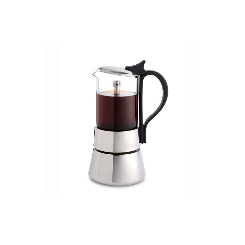 Fino Glass Top Espresso Coffee Maker, Brews up to 4