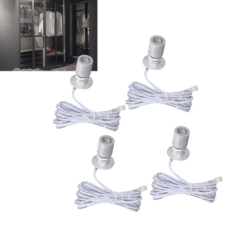 4pcs LED Display Spot Lights 5V Dimmable USB Mini Spotlight