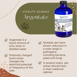 Vitality Science Argentate Ionic Silver for Dogs | Promotes Oxygen-Rich Environment (8oz)
