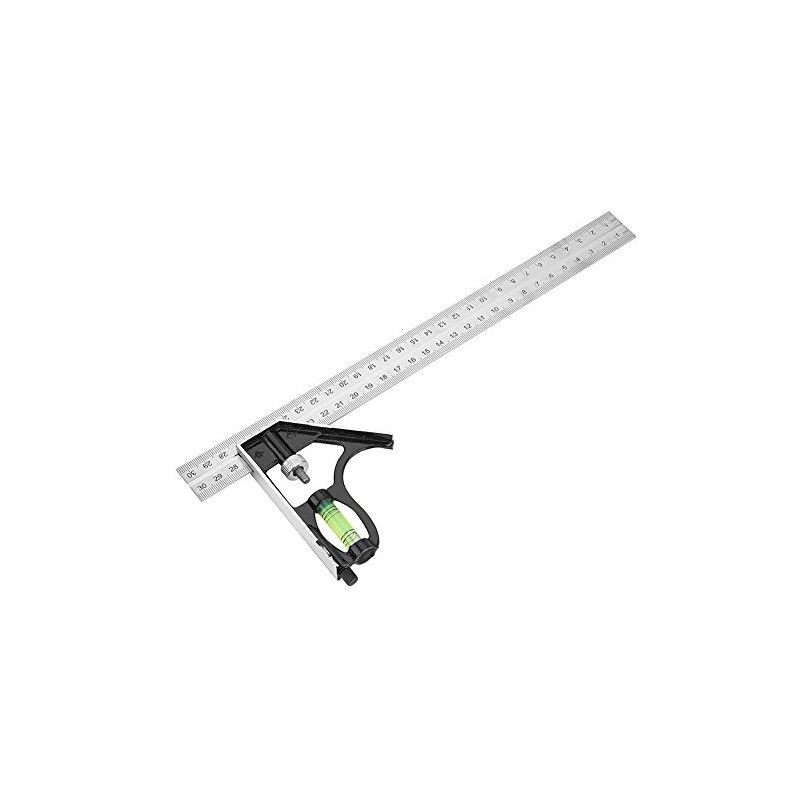 Combination Angle Ruler,300mm 12inch Stainless Steel+Zinc Alloy Adjustable Right Angle
