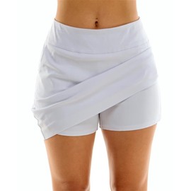 Zac & Rachel Women's New Millennium Solid Pull-on Skort, Optic White, 12