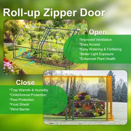 Portable Mini Greenhouse, 70" x 33" x 37" Mini Tunnel Greenhouse with Roll-Up Zipper Doors, Small Green House for Indoor Outdoor Garden Patio Backyard