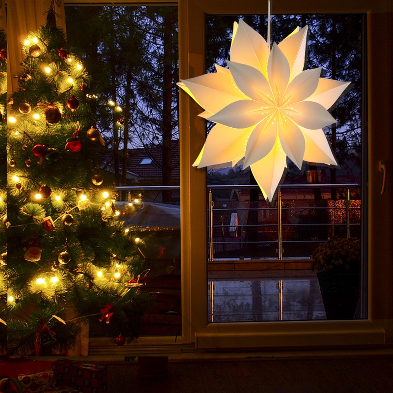 EANLOLY Christmas Star, Illuminated, Paper Stars, Christmas, 3D Star Window,