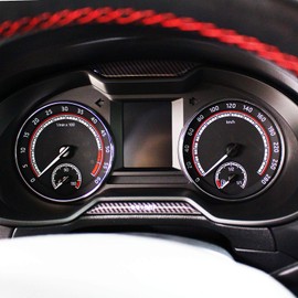 Gel stickers for speedometer / electronic instrument cluster for multimedia / key-less GO / ignition button / glossy, carbon black