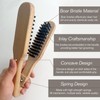 Professional Hair Straightening Comb, Double Brush Wooden Salon Hairdressing Anti-static