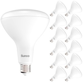 Sunco 12 Pack BR40 LED Light Bulbs, Indoor Flood Lights, Recessed Can Light Bulb, 1400 LM, 17W (100W Equivalent), 3000K Warm White, Dimmable, E26 Base, for Home, Bedroom, Kitchen UL.
