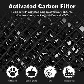 240 True HEPA 14 Replacement Filter Compatible with Puroair 240, 3-in-1 True HEPA Filter Replacement, Grade True HP-14 with Activated Carbon Filter, 4 Pack, White