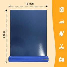 MEVOREW Blue Flock HTV Heat Transfer Vinyl-12 x 6FT Flock HTV Vinyl Roll for T-Shirts, Flocked Iron on Vinyl for Cricut & Heat Press Machine- Easy to Cut & Weed (Blue)