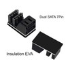 Cablecc Dual SATA 7Pin Female to 90 Degree Angled 7Pin