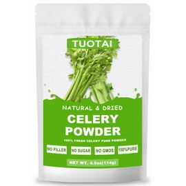 Premium Celery Powder, 100% Natural Celery Powder Rich in Antioxidants, Minerals and Fibers, GMO Free, No Additives, Vegan