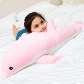 Kekeso Dolphin Plush Toys Beautiful Stuffed Soft Animal Hugging Pillow Dolphin Dolls for Children (50 cm / 19.68 inches, Pink)