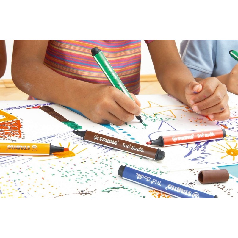 Triangular Fibre-Tip Pen - STABILO Trio Scribbi - Pack of