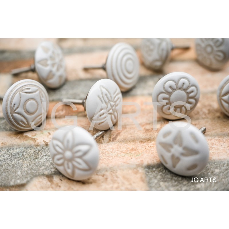 JGARTS 20 X Mix Vintage Look White Creame Creme Flower