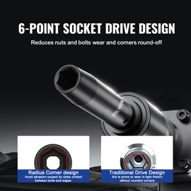 Steel Vision Tools 13-Piece 3/8-Inch Drive Metric Impact Deep Socket Set | Sizes 7–19mm | Cr-Mo Steel | Laser-Etched Markings | Heavy-Duty Sockets for Impact Wrenches | Auto Repair & Industrial Use