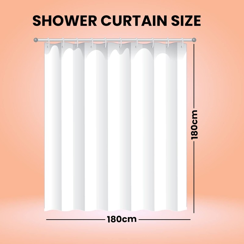 WedDecor Shower Curtains Mould Proof Resistant, Waterproof PEVA Shower Curtain