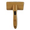 Bamboo Groom Slicker Brush with Stainless Steel Pins for Pets,