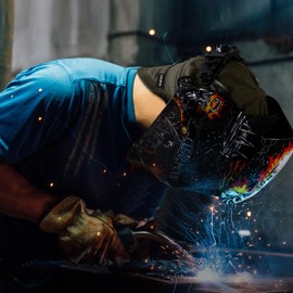 ARCCAPTAIN Reversible Welding Cap, 8 Panel Protective Welders Cap, 10 oz Fireproof Cotton Comforts for Safety and Protection While Welding to Men Women, Brownish Green, 8