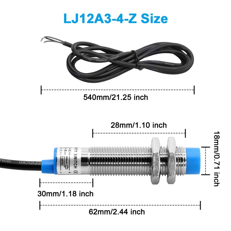 LJ12A3-4-Z BX Proximity Sensor RUIZHI Pack of 5 LJ12A3-4-Z Switch