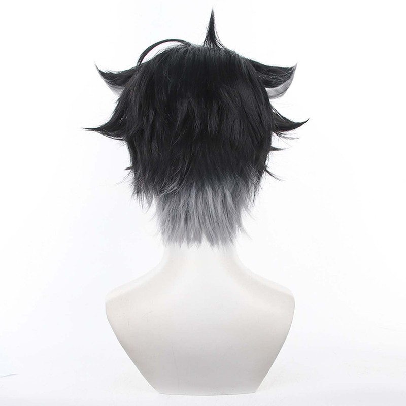 Servelove Character Cosplay Wig For Game Characters Black Grey Mix