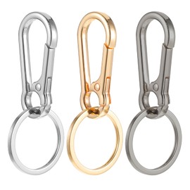 Mabor Keychain Clips, 3Pcs Key Chain Clip Metal Keychain Hook Key Ring with Clip Key Holder Organizer for Car Keys Purse Charm Heavy Duty Key Finder for Women Men