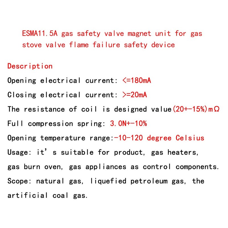 Earth Star 11.5A Gas Safety Valve Magnet Unit for Gas