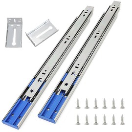 Tobinice 10 Pairs of 22 Inch Soft Close Drawer Slides 3-Section Full Extension Ball Bearing Side Mount 100LB Capacity Drawer Rails with Rear Mount Brackets