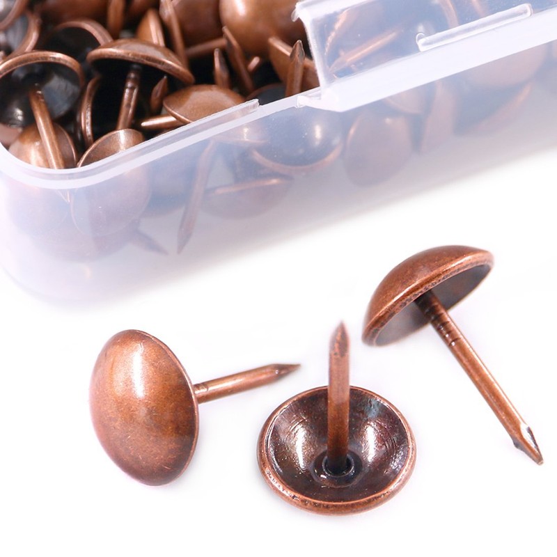 Hilitchi 200-Pieces 7/16''(11mm) Antique Tacks Nail Pins Upholstery Nail Tacks