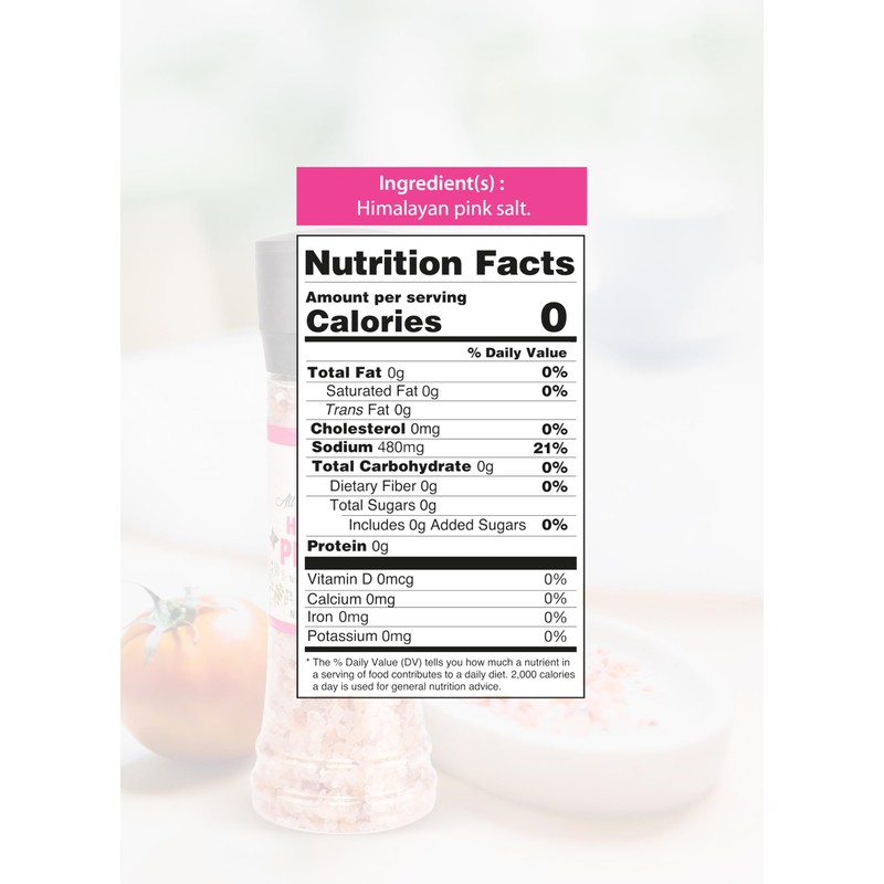 Bake and Tango Himalayan Pink Salt with Grinder – All-Natural,
