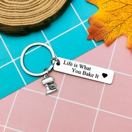 Heigebi Baker Gift Baking Keyring Gifts for Baker Bake Lover Keyring Gift Baking Gift Culinary Student Gifts Culinary School Graduation Gift Pastry Chef Gifts for Women Keyring