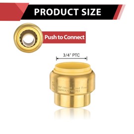 (Pack of 10) EFIELD 3/4 Inch Plug End Cap Push-Fit Fitting to Connect Pex, Copper, CPVC with Disconnect Clip
