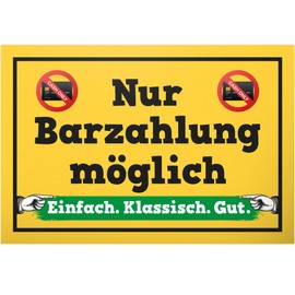 DankeDir! Keine Kartenzahlung Sign 30 x 20 cm Funny Cash Payment Sign for Catering Retail – Cash Payment Only Decoration for Shop Restaurant Bar Pub Note