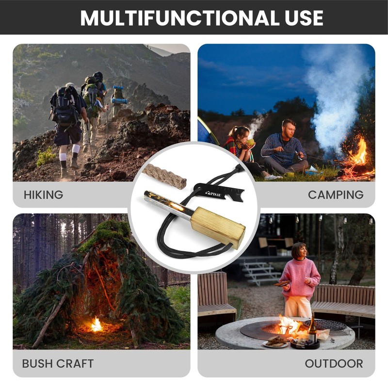 PISAU Ferrocerium Magnesium Bar Ferro Rod Flint Fire Starter Waterproof